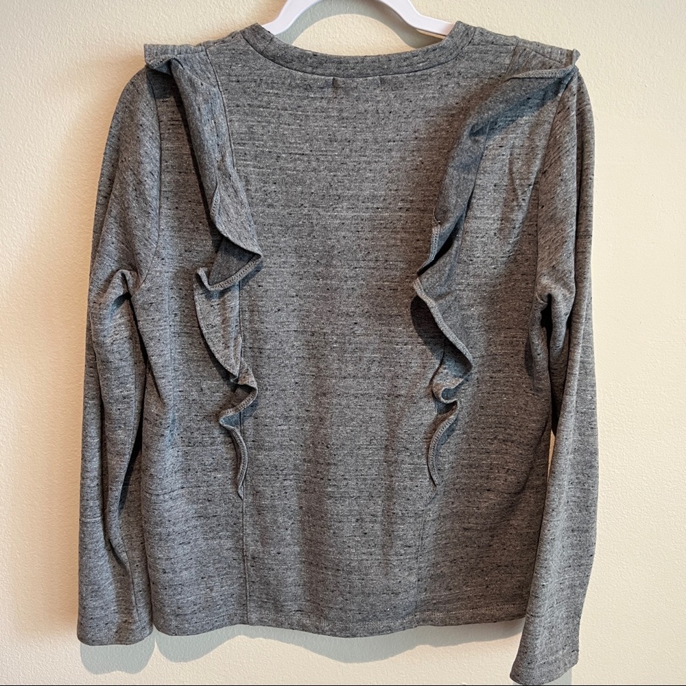 J. Crew Ruffled Gray Blouse Small - Picture 3 of 3